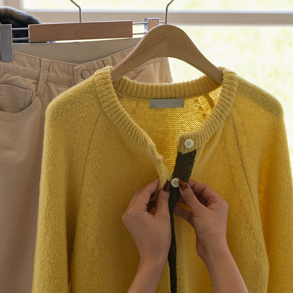 Mohair color matching cardigan