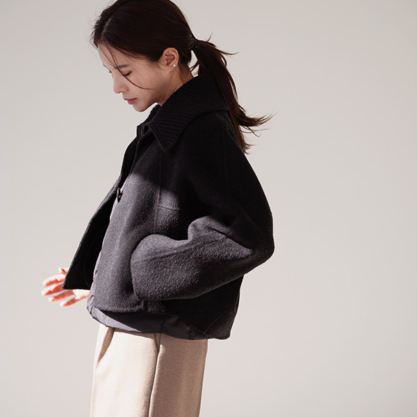 [valyou] Wool Cashmere Handmade No collar Jacket