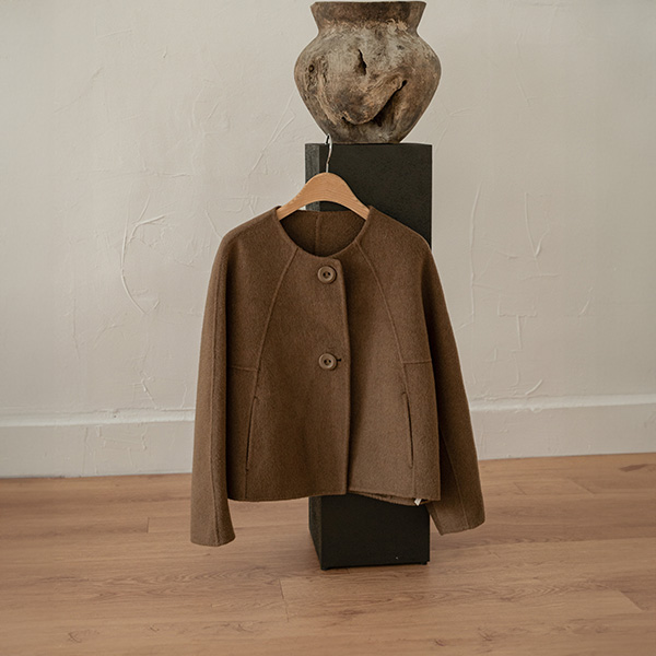 [valyou] Wool Cashmere Handmade No collar Jacket