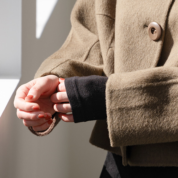 [valyou] Wool Cashmere Handmade No collar Jacket