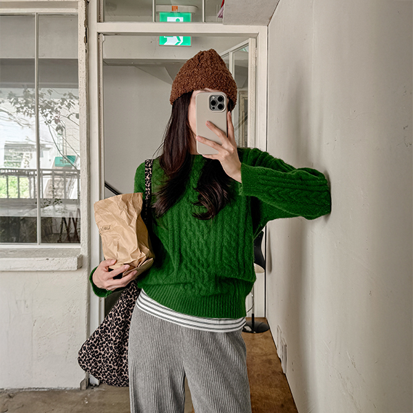 Thick Twiddle Color Knitwear