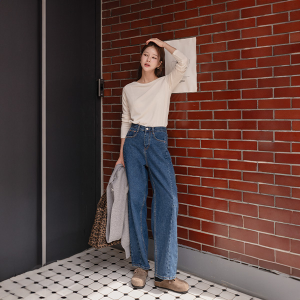 Mare Incision Curve Denim Pants