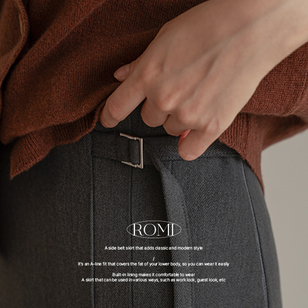 로미 사이드 Belt Rong skirt