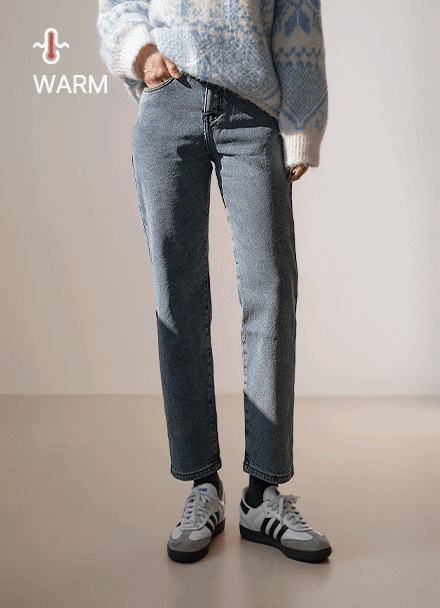[Special Sale] Paul fleece lined Baggy Denim Pants Korea