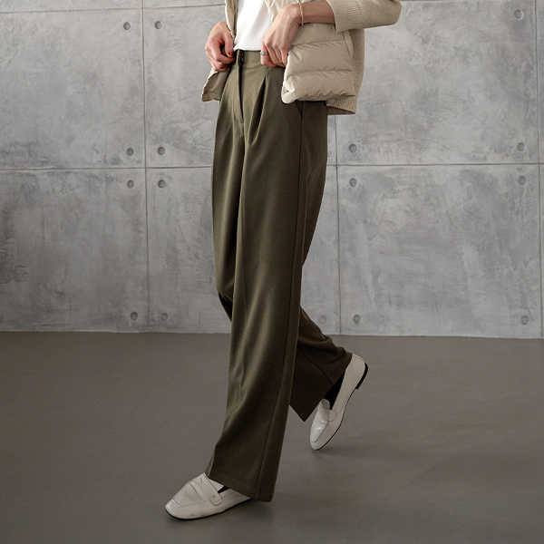 [Planning] Le Pintuck Wide fleece lined Slacks