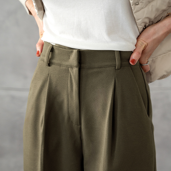 [Planning] Le Pintuck Wide fleece lined Slacks