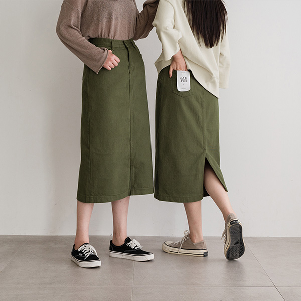 [valyou] Perfect slit cotton skirt