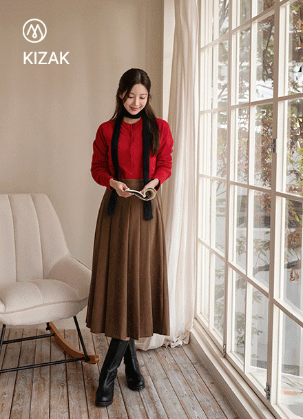 키작아도 에이 Pleats Skirt (Winter) Korea