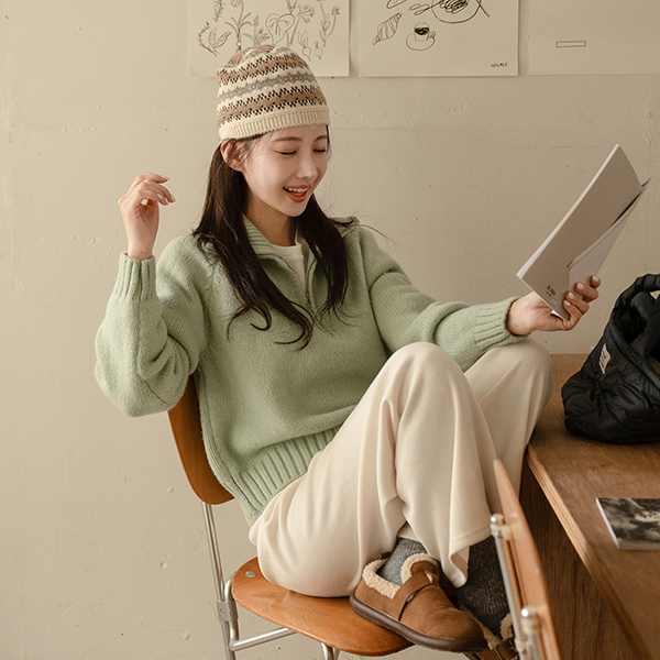 Maple Half zip-up Knitwear
