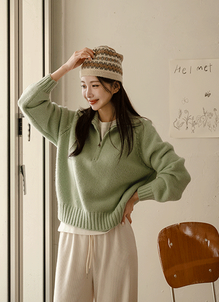maple 반집업 Knitwear Korea