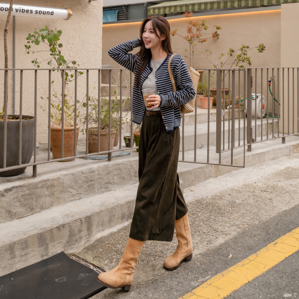 Corduroy Belt Currot Pants
