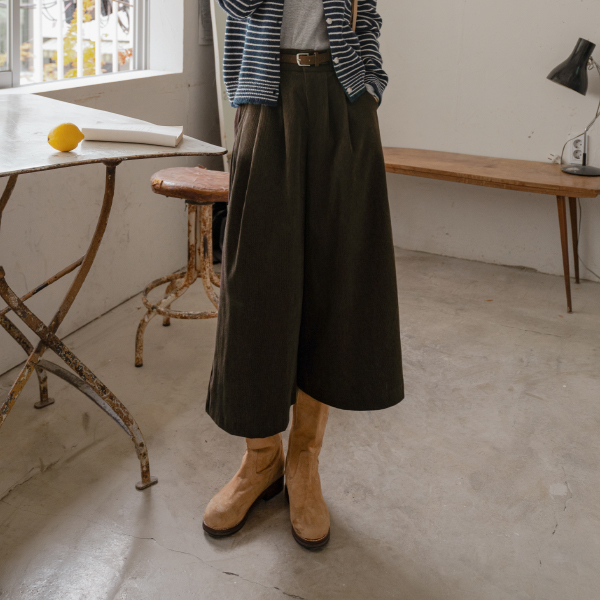 Corduroy Belt Currot Pants