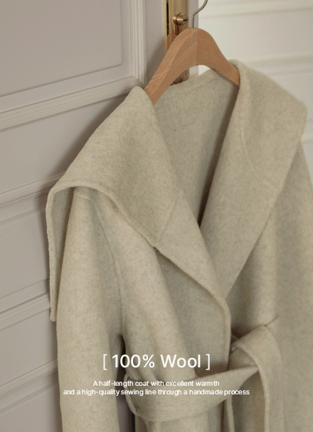 논스 Shawl 핸드메이드 Wool Coat Korea