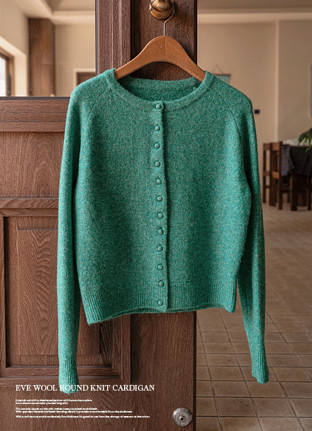 이브 Wool Round Knitwear Cardigan Korea