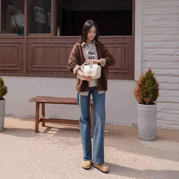 레이븐 Wool Boxy Cardigan