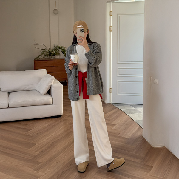 레이븐 Wool Boxy Cardigan