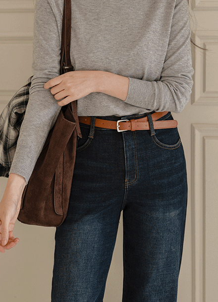 Square Matt Silver Belt Korea