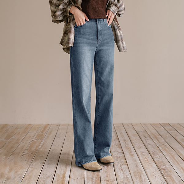 Wool fleece lined Straight Wide Pants