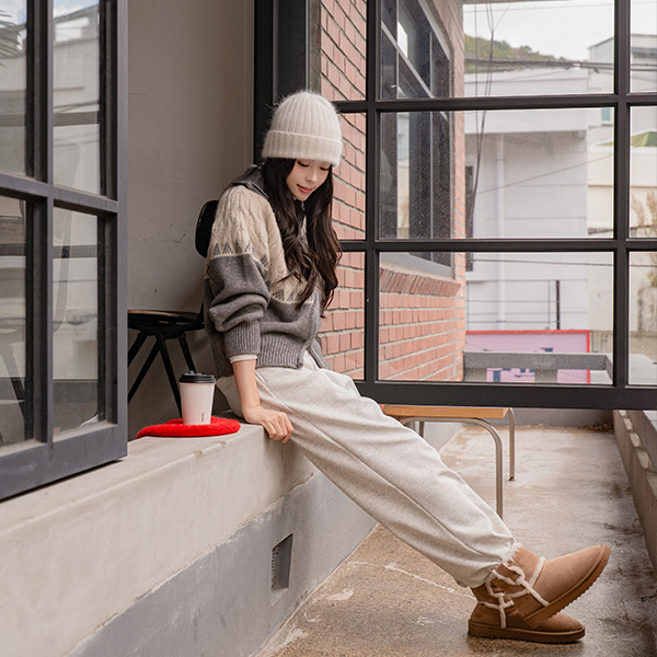 에어히트 fleece lined 와이드 Banding Pants