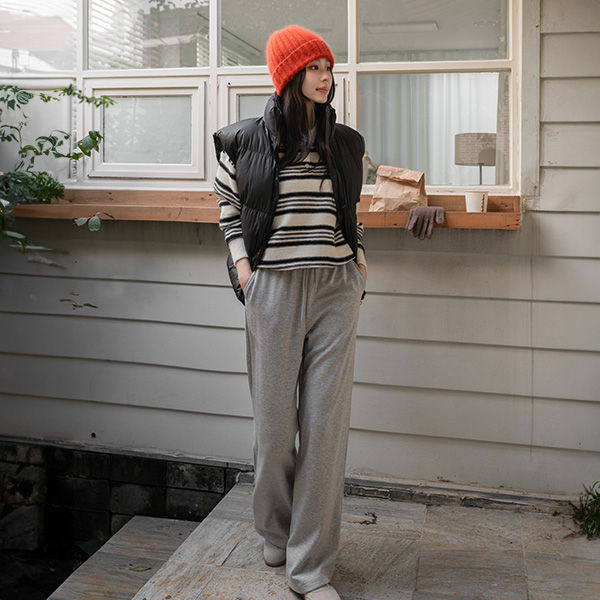 에어히트 fleece lined 와이드 Banding Pants