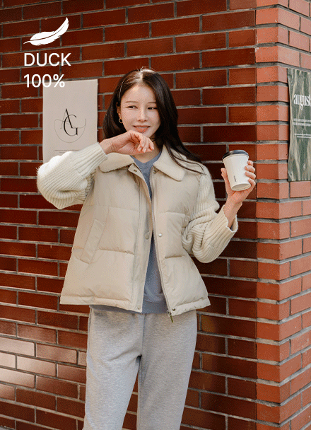 데오 뽀글카라 Knitwear 덕다운 Padding Korea