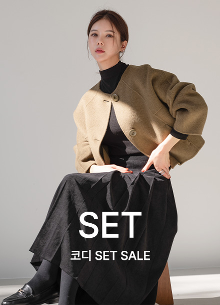 [코디set] [valyou] 울캐시 핸드메이드 No collar Jacket+키작아도 에이 Pleats Skirt (Winter) Korea