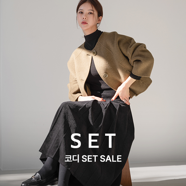 [코디set] [valyou] 울캐시 핸드메이드 No collar Jacket+키작아도 에이 Pleats Skirt (Winter)