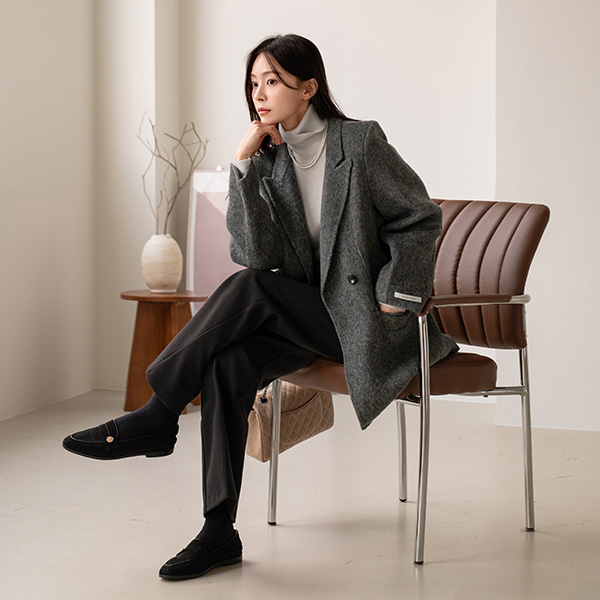 [valyou] 헤링본 테일러 핸드메이드 Wool Coat