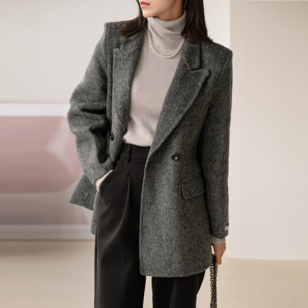 [valyou] 헤링본 테일러 핸드메이드 Wool Coat