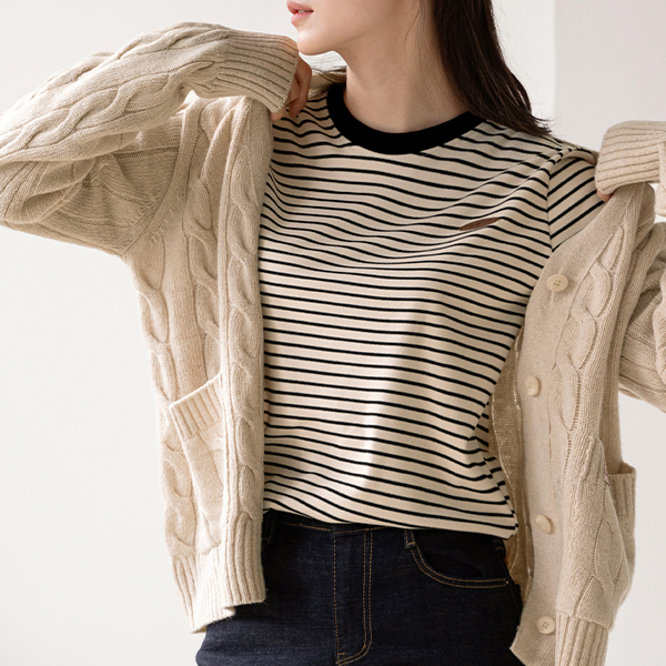 Soft horizontal striped T-shirt