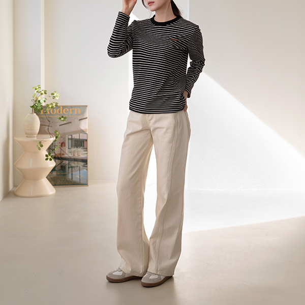 Soft horizontal striped T-shirt