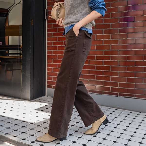 Back Pocket Chewy Span Wide fleece lined Pants