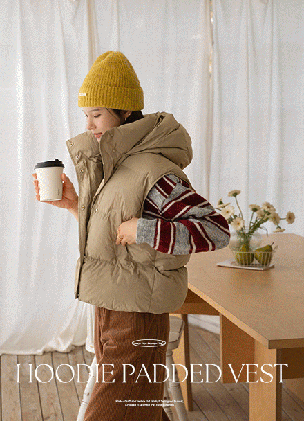 Inside String Hoodie Padding Vest Korea