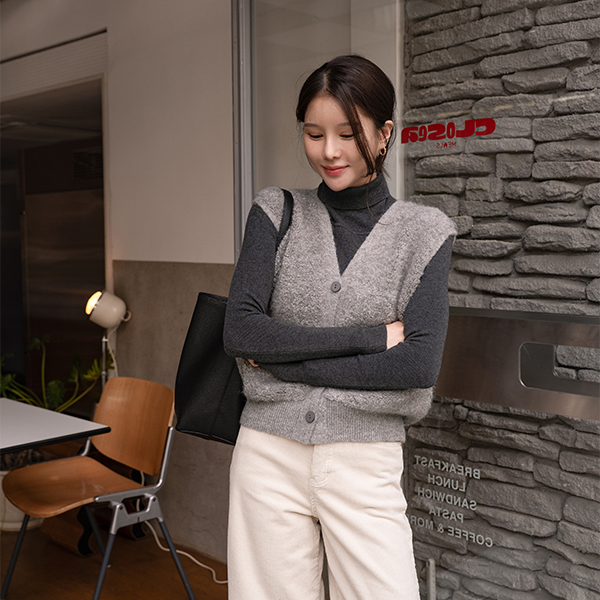 Snow Wool Knitwear Vest Set