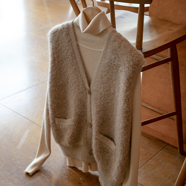 Snow Wool Knitwear Vest Set