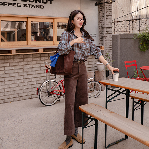 Leather Patch fleece lined Check Shirt