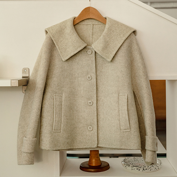 세일러 Collar Wool 핸드메이드 Coat