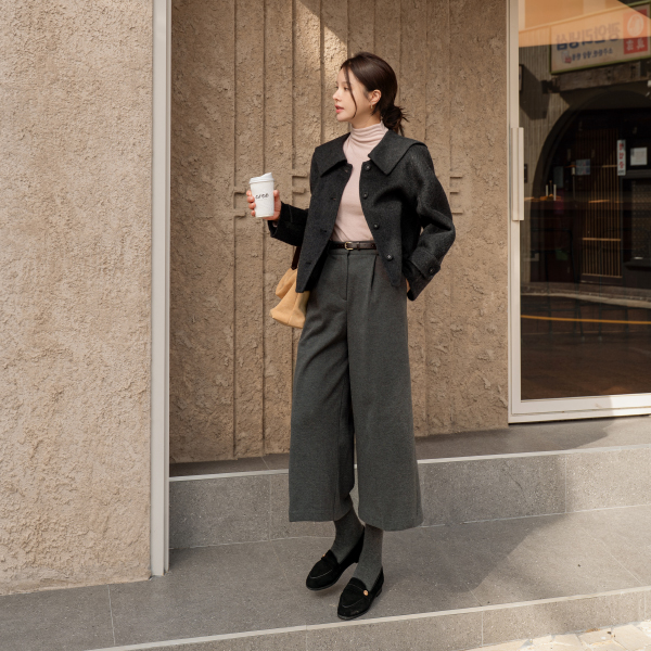 세일러 Collar Wool 핸드메이드 Coat