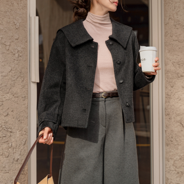 세일러 Collar Wool 핸드메이드 Coat