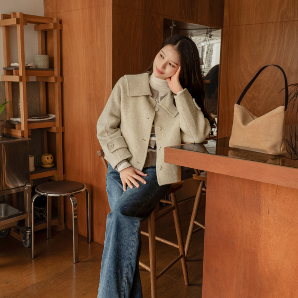 세일러 Collar Wool 핸드메이드 Coat