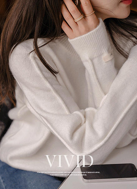 Vivid Raglan Patch Knitwear Korea