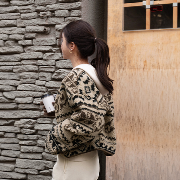 Ethnic Teddy Fleece Jumper