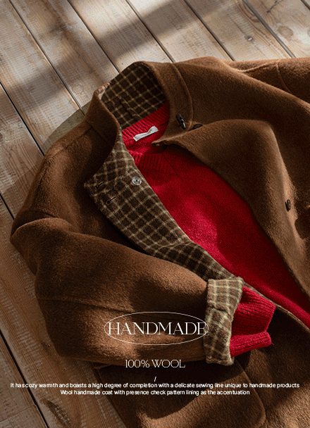 러브 Check Wool 핸드메이드 Coat Korea