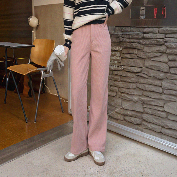 [Special Sale] Fake fur fleece lined Corduroy Wide Pants