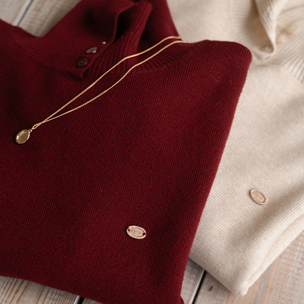 [valyou] 롤 Collar 와펜 Turtleneck Knitwear