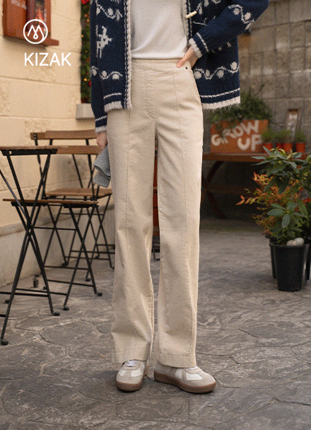 Perfect Corduroy Pants 6ver (fleece lined pintuck semi-wide) Korea