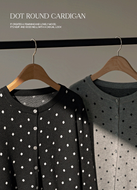 Dot Round Cardigan Korea