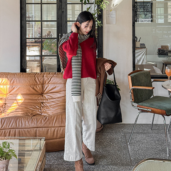 [Special Sale] Rams Wool Loose V-neck Knitwear