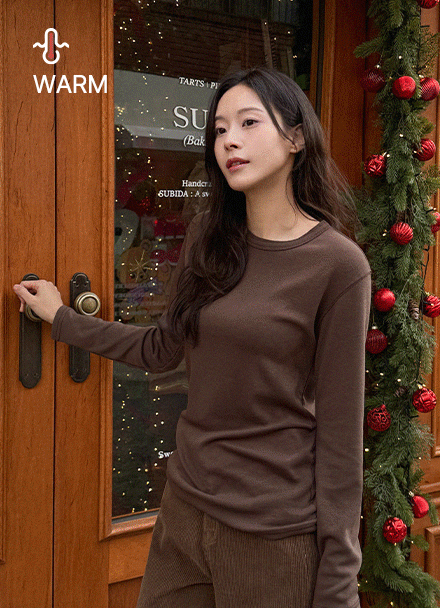 Basic Round Span fleece lined T-shirt Korea