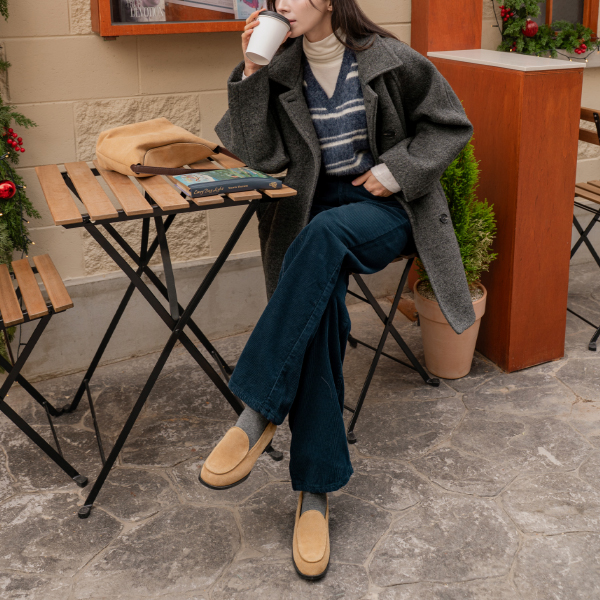 Angora Hairy Horizontal Striped Wool Knitwear Vest